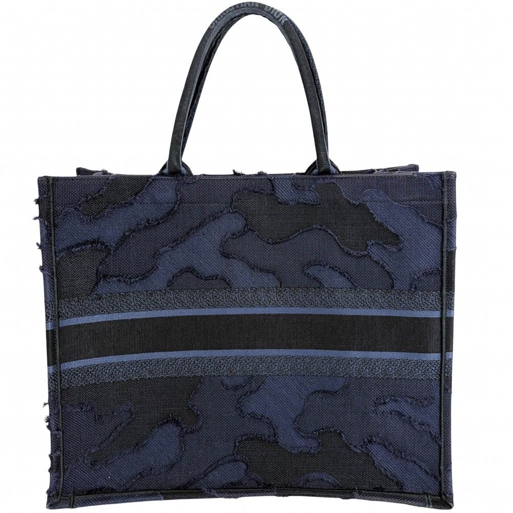 Dior Tote Shoulder Book Handbag Resort Collection Camouflage Canvas Navy — view 2