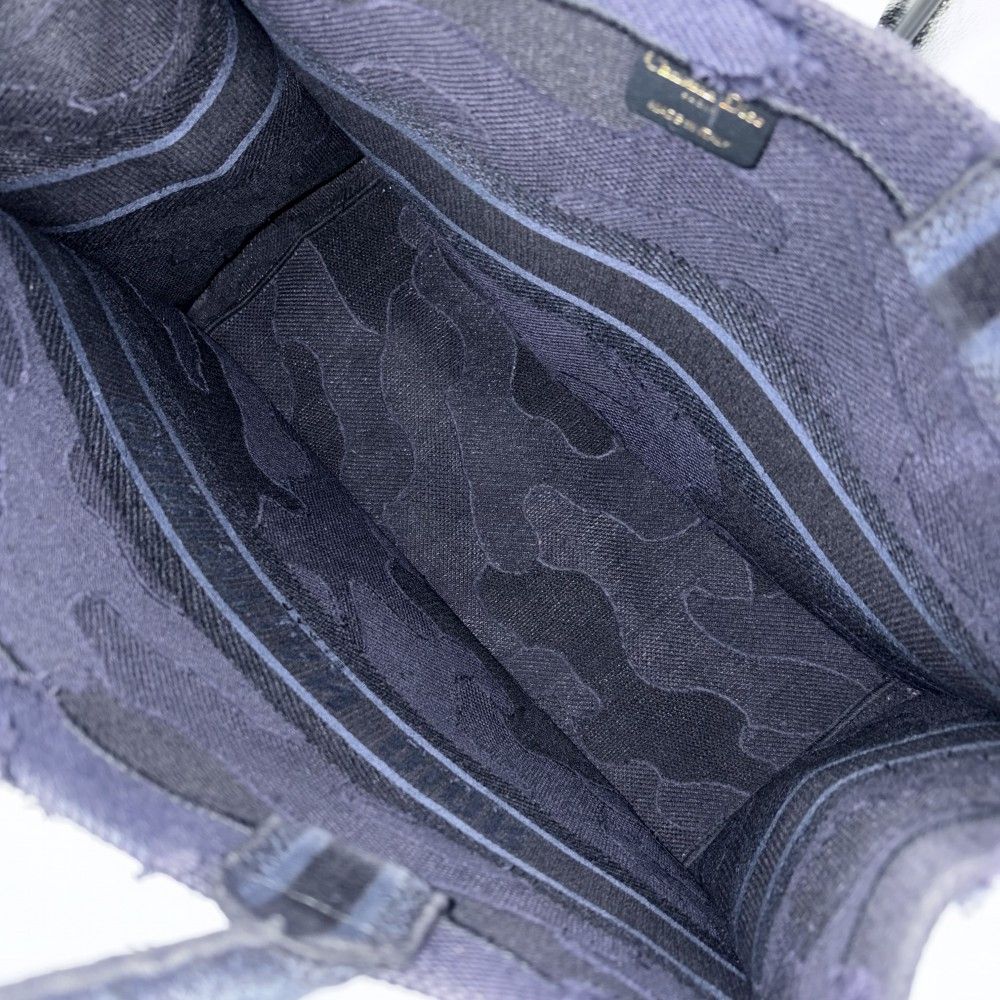 Dior Tote Shoulder Book Handbag Resort Collection Camouflage Canvas Navy — view 4