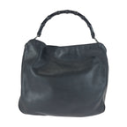 Gucci Bamboo Black Gunmetal Leather 001 Shoulder Bag — view 2