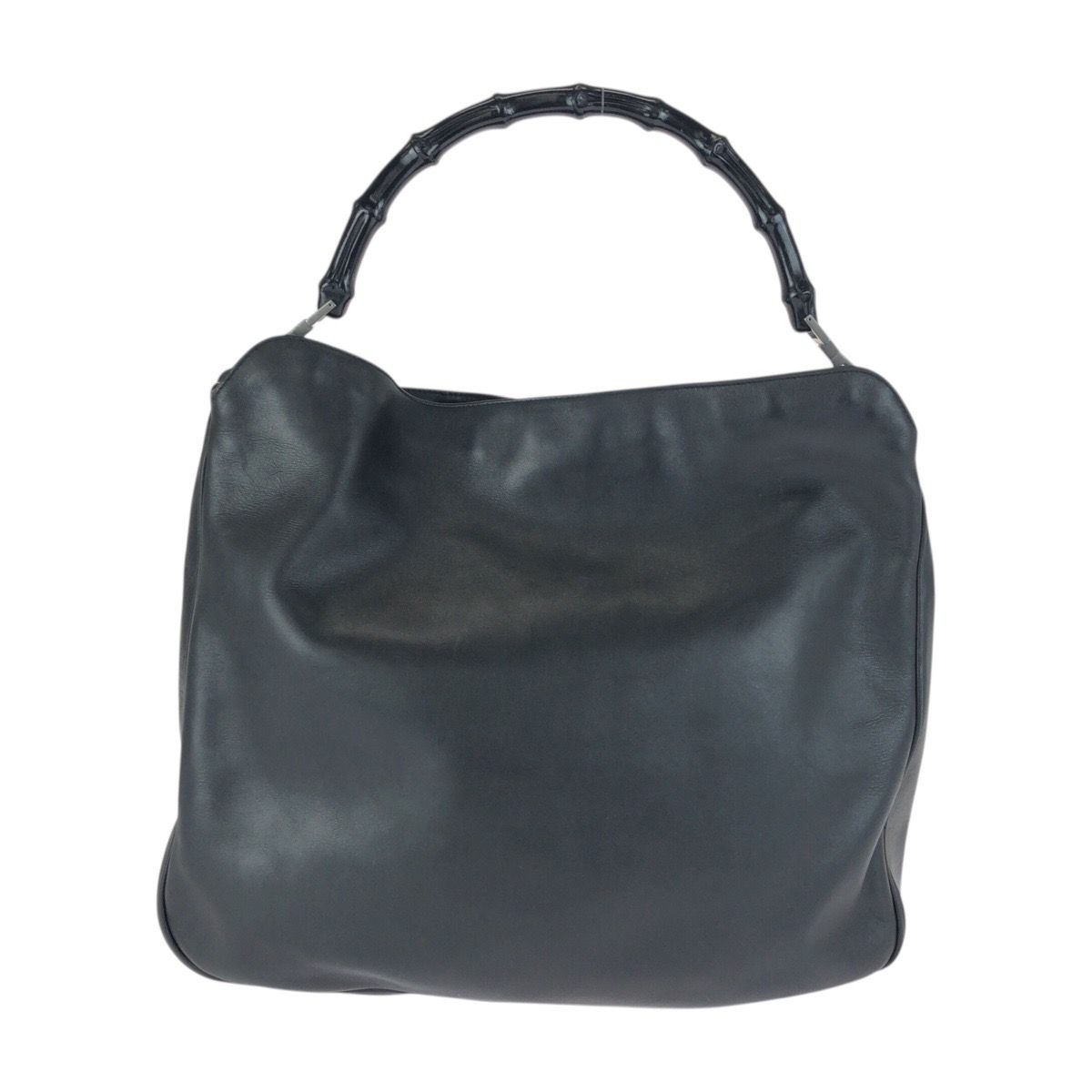Gucci Bamboo Black Gunmetal Leather 001 Shoulder Bag — view 2