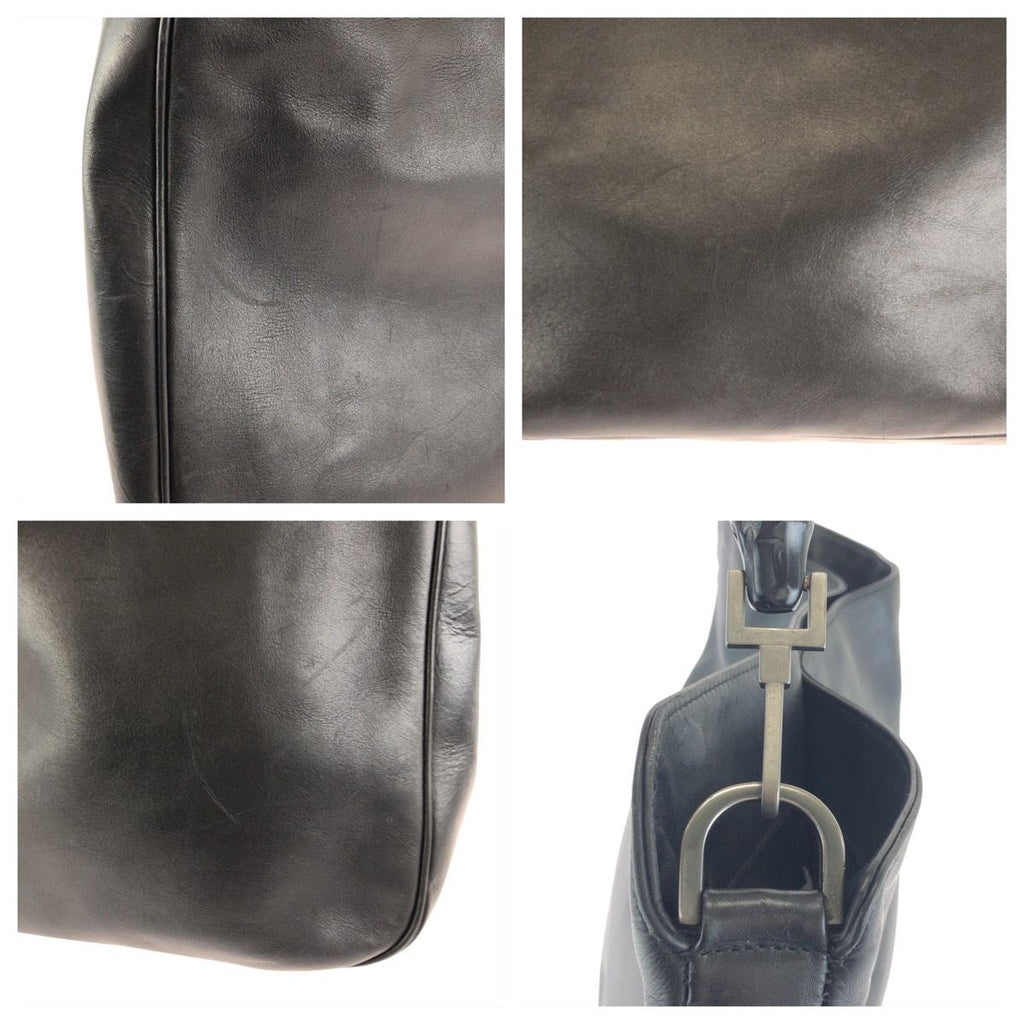 Gucci Bamboo Black Gunmetal Leather 001 Shoulder Bag — view 5