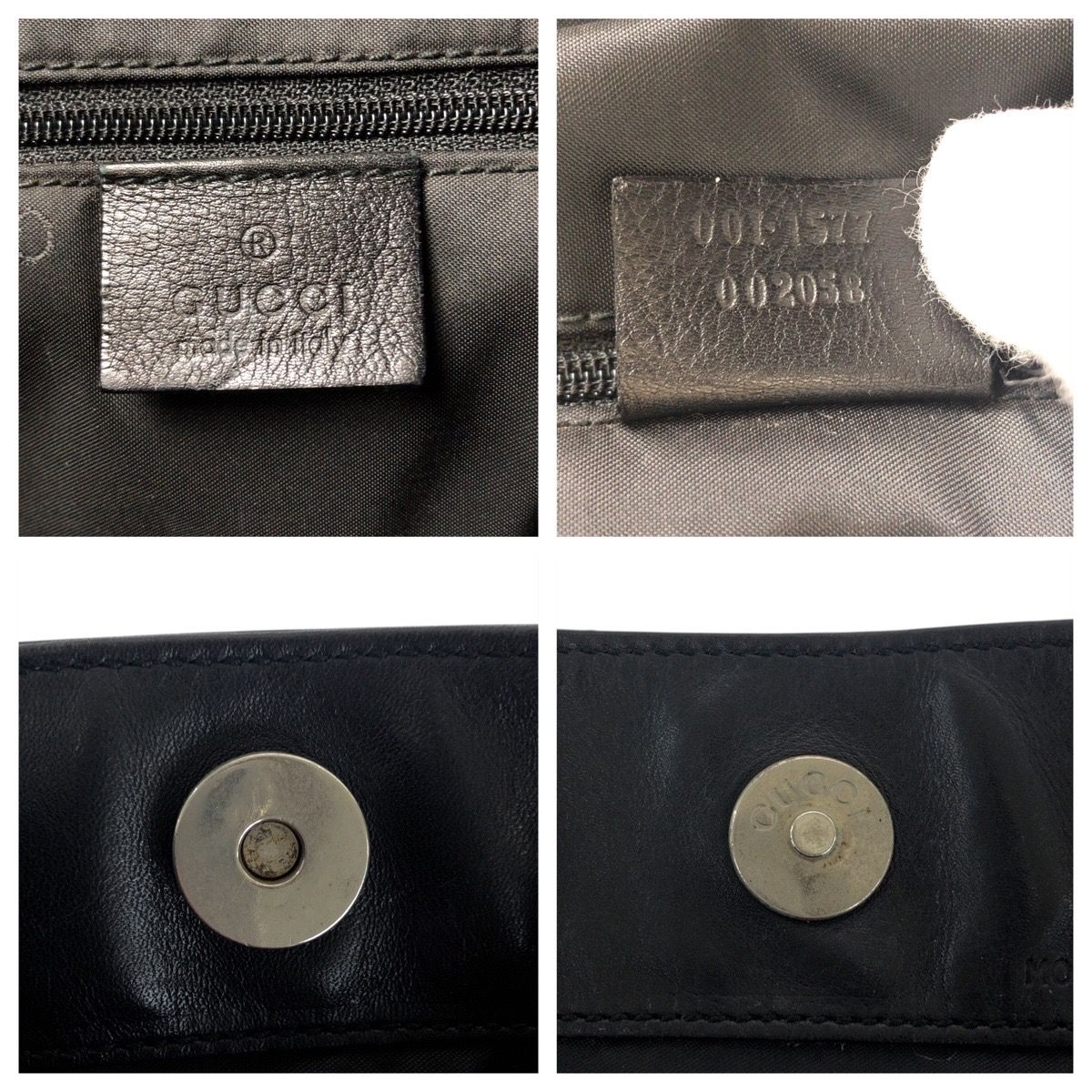 Gucci Bamboo Black Gunmetal Leather 001 Shoulder Bag — view 4