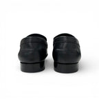 Hermes Destin Loafers Leather Shoes Black Silver Kelly Moccasins — view 5