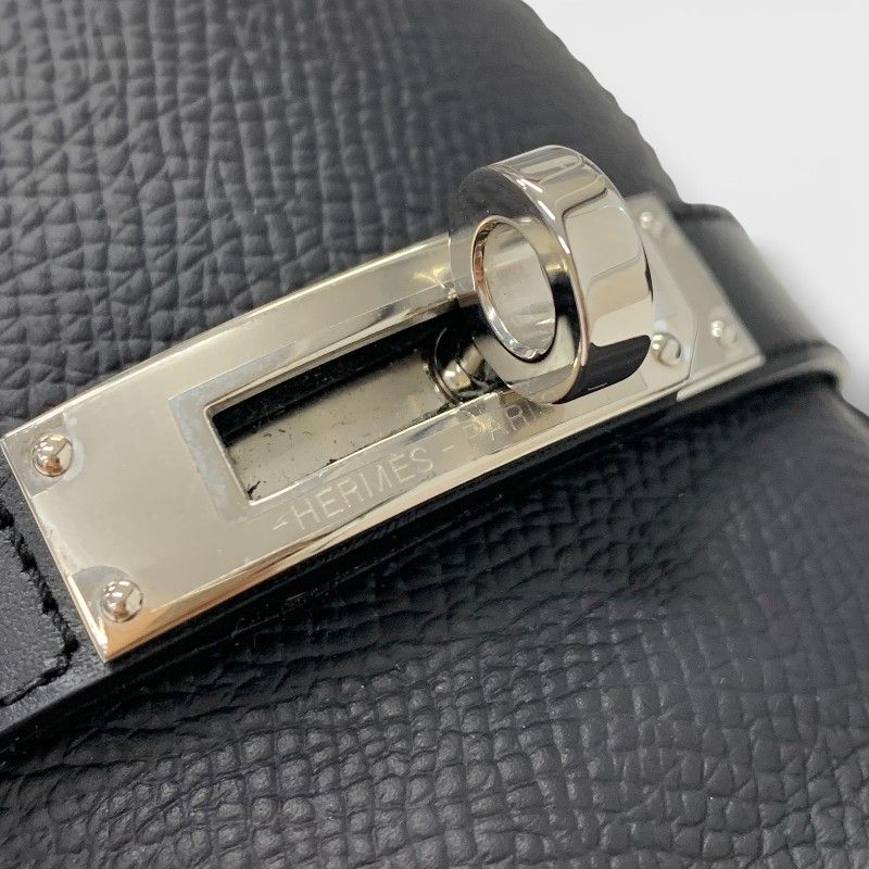 Hermes Destin Loafers Leather Shoes Black Silver Kelly Moccasins — view 9