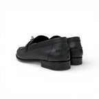 Hermes Destin Loafers Leather Shoes Black Silver Kelly Moccasins — view 4