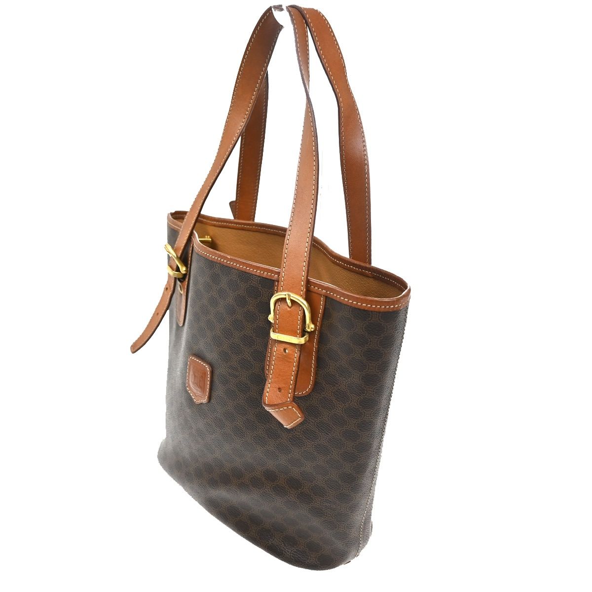 Celine Macadam Tote Shoulder Bag Brown Leather — view 2