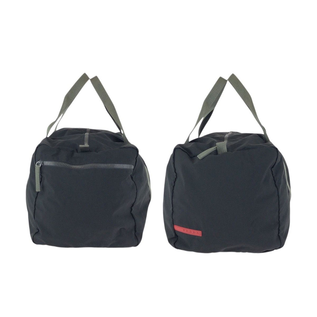 Prada Sports Black Gray Silver Polyester Polyurethane Boston Bag — view 8