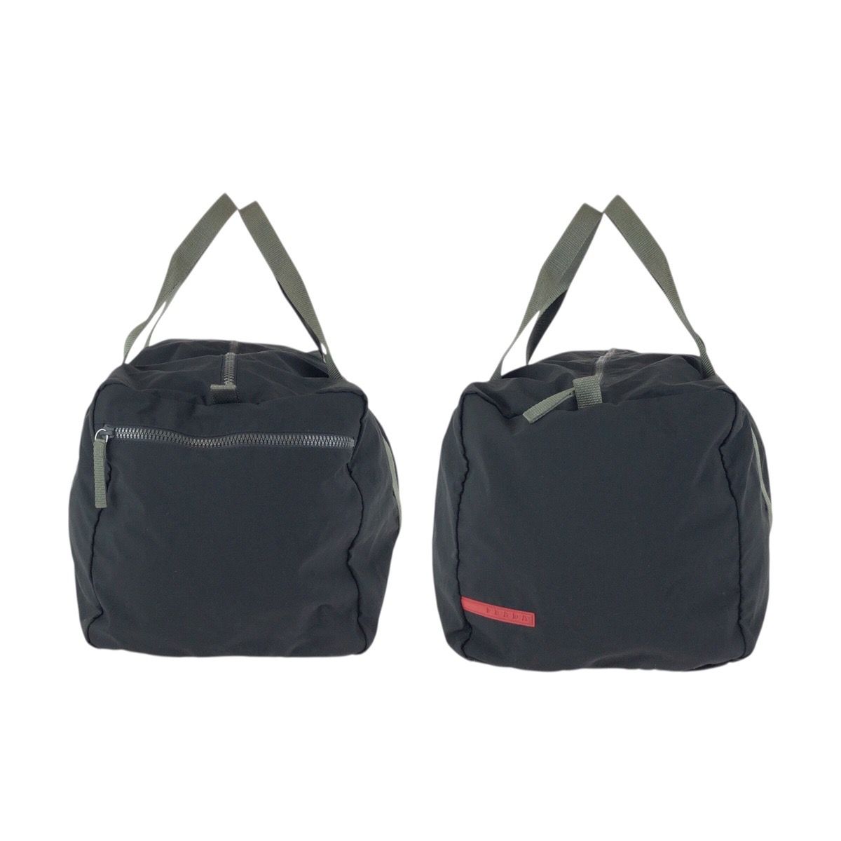 Prada Sports Black Gray Silver Polyester Polyurethane Boston Bag — view 8