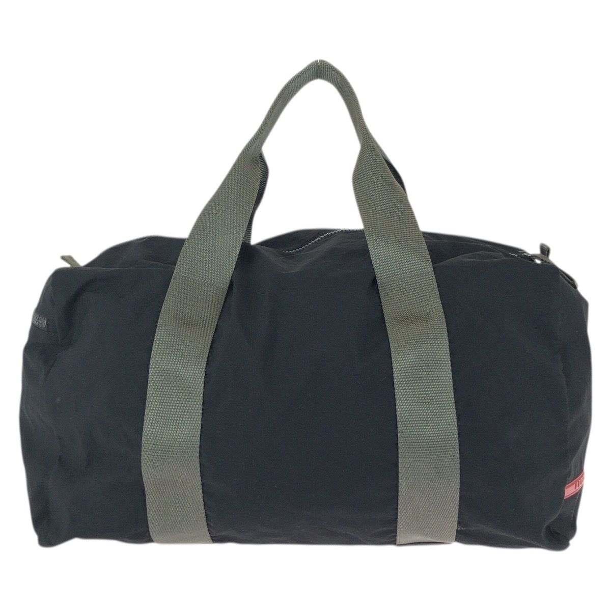Prada Sports Black Gray Silver Polyester Polyurethane Boston Bag — view 2