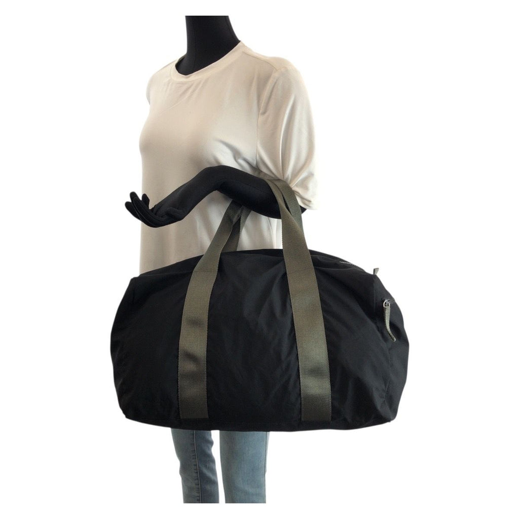 Prada Sports Black Gray Silver Polyester Polyurethane Boston Bag — view 7