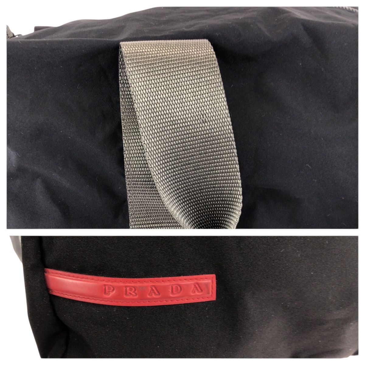 Prada Sports Black Gray Silver Polyester Polyurethane Boston Bag — view 5