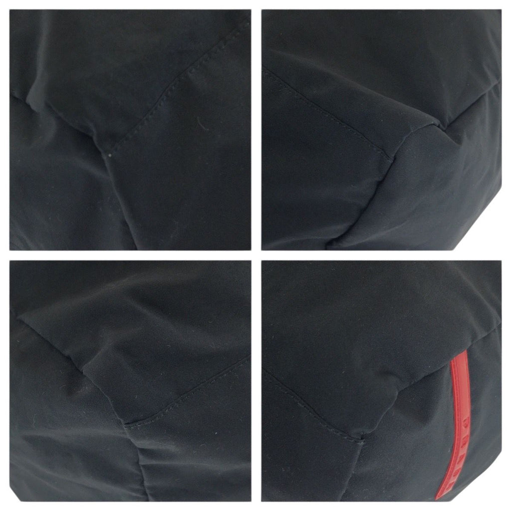 Prada Sports Black Gray Silver Polyester Polyurethane Boston Bag — view 3