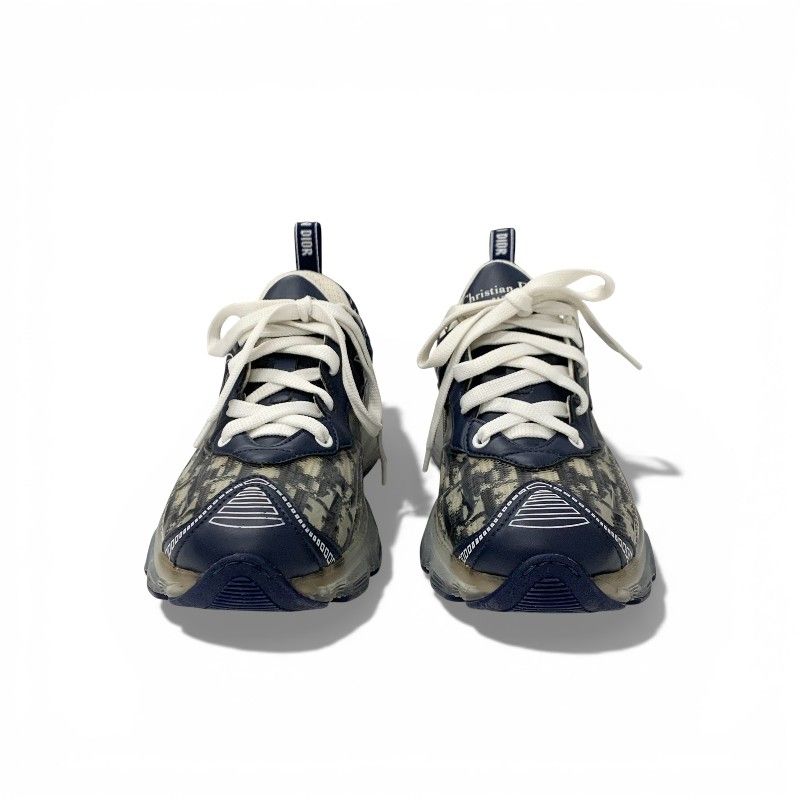 Dior Vibe Sneakers Shoes Leather Rubber Fabric Navy White Logo — view 2