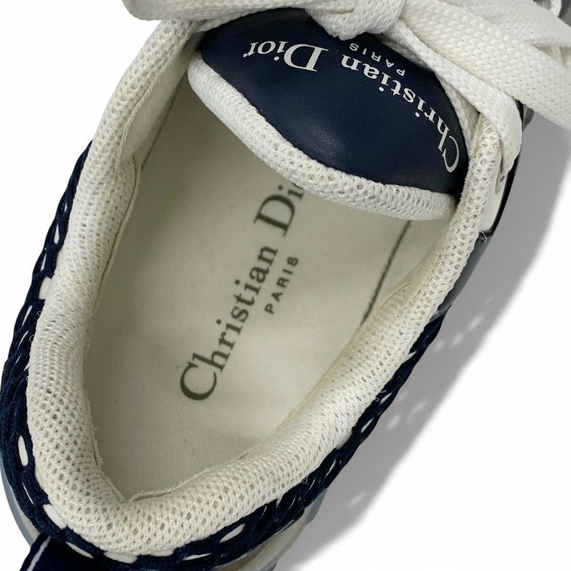 Dior Vibe Sneakers Shoes Leather Rubber Fabric Navy White Logo — view 7