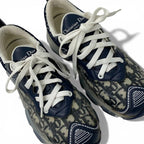 Dior Vibe Sneakers Shoes Leather Rubber Fabric Navy White Logo — view 9