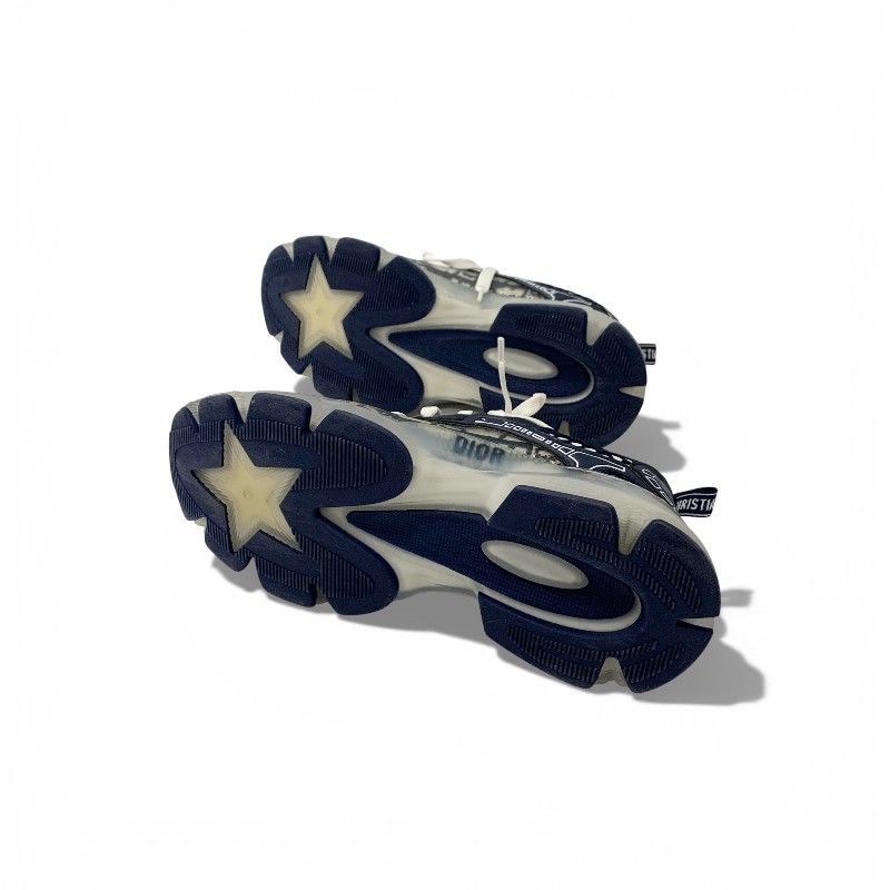 Dior Vibe Sneakers Shoes Leather Rubber Fabric Navy White Logo — view 6