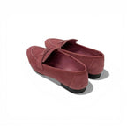 Hermes Loafers Leather Shoes Suede Pink Hhardware Moccasins Flat — view 4