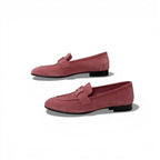 Hermes Loafers Leather Shoes Suede Pink Hhardware Moccasins Flat — view 3