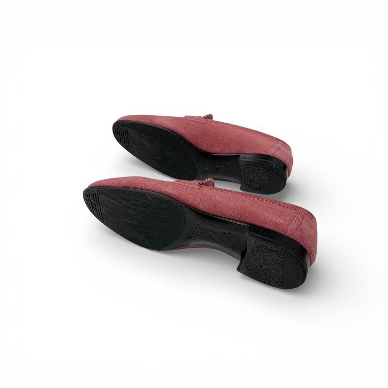 Hermes Loafers Leather Shoes Suede Pink Hhardware Moccasins Flat — view 6