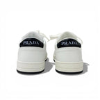 Prada Downtown Sneakers Shoes Leather White Black Triangle Logo — view 5