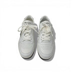 Prada Downtown Sneakers Shoes Leather White Black Triangle Logo — view 2
