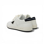 Prada Downtown Sneakers Shoes Leather White Black Triangle Logo — view 4