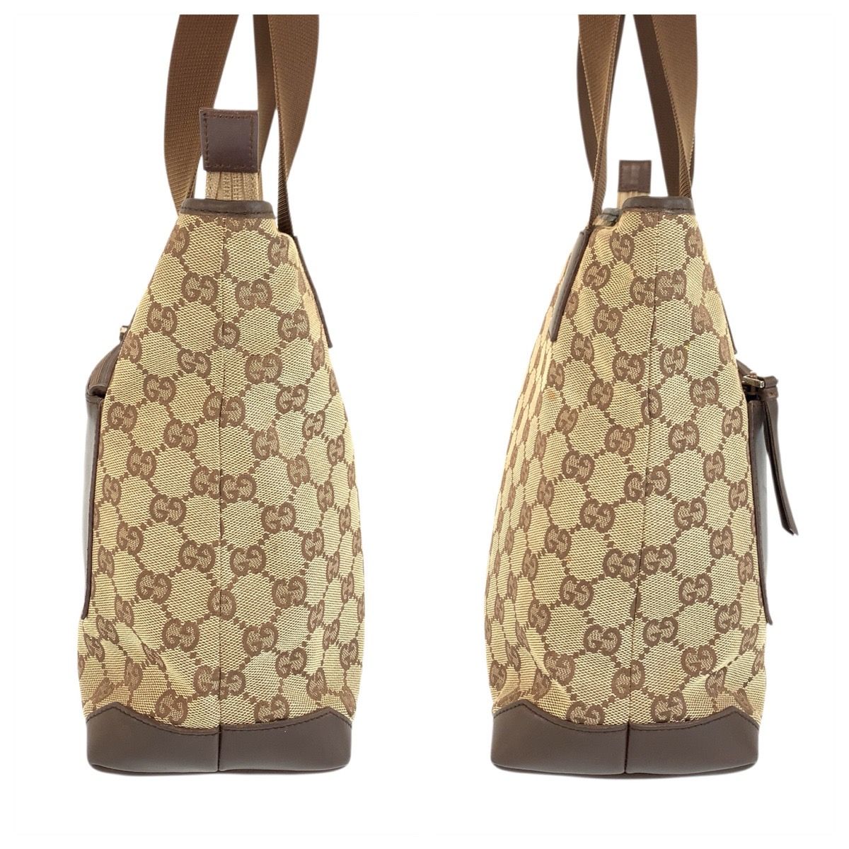 Gucci Brown Beige GG Canvas Leather 019 Tote Shoulder Bag — view 8