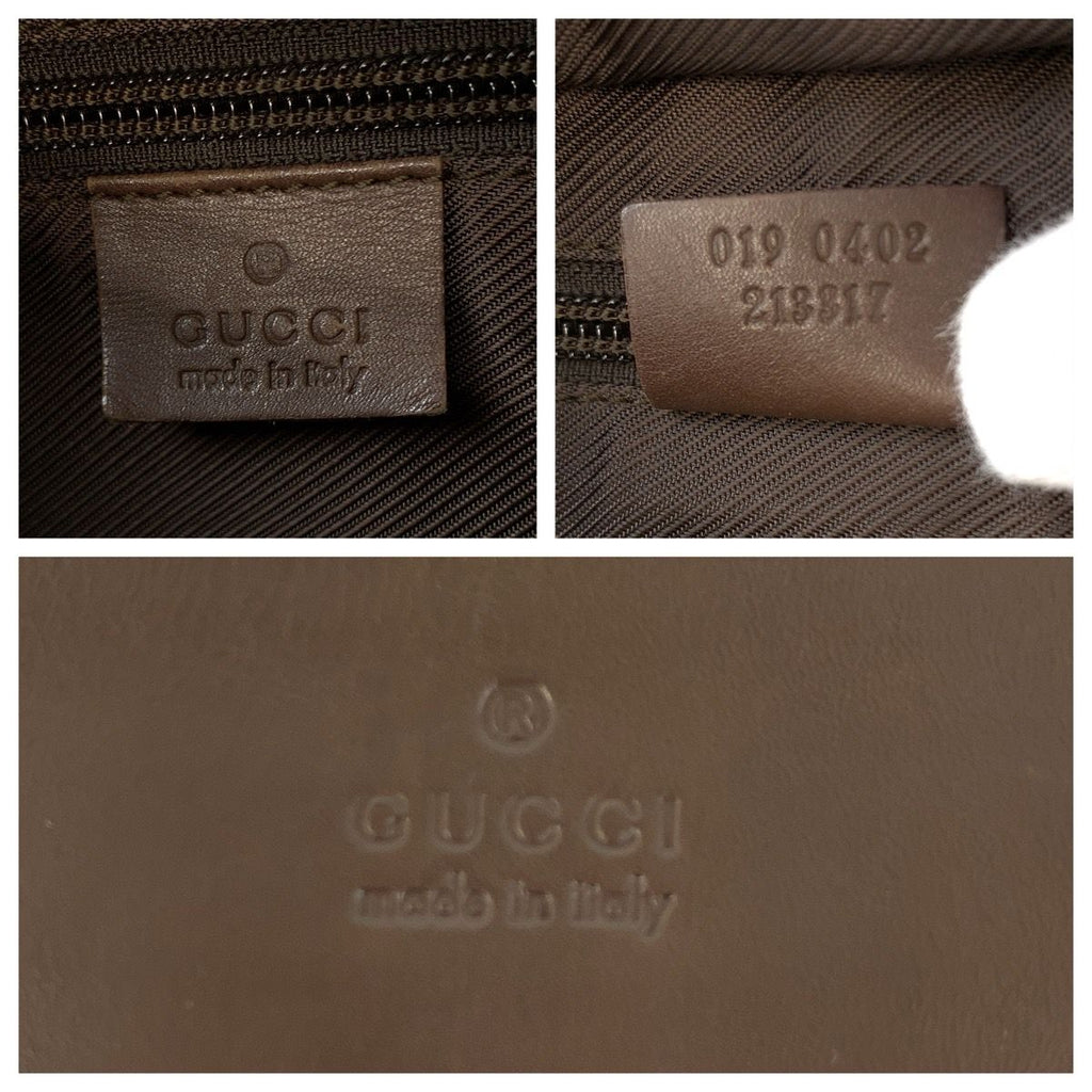 Gucci Brown Beige GG Canvas Leather 019 Tote Shoulder Bag — view 4