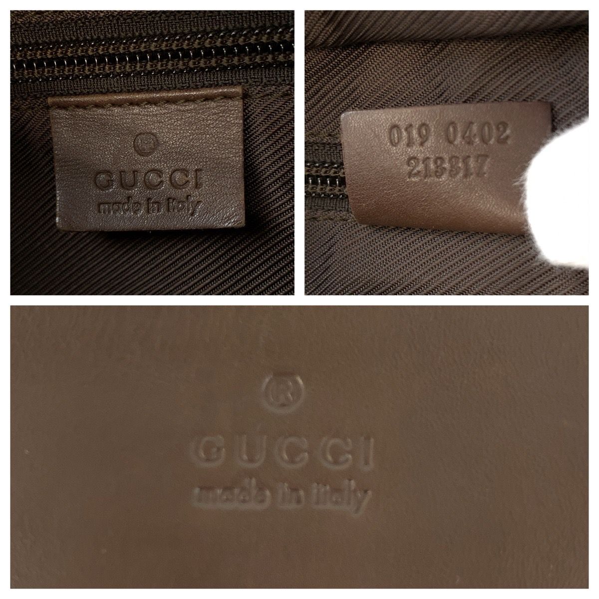Gucci Brown Beige GG Canvas Leather 019 Tote Shoulder Bag — view 4