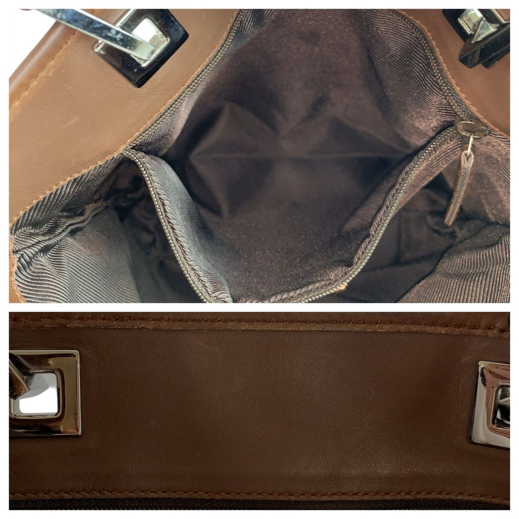 Gucci Beige Brown Silver GG Canvas Leather Tote Shoulder Bag — view 5