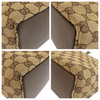 Gucci Beige Brown Silver GG Canvas Leather Tote Shoulder Bag — view 3