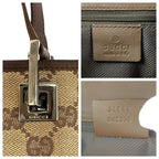 Gucci Beige Brown Silver GG Canvas Leather Tote Shoulder Bag — view 4
