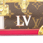 Louis Vuitton Monogram Pochette Weekend Shoulder Bag Brown Red Leather — view 5
