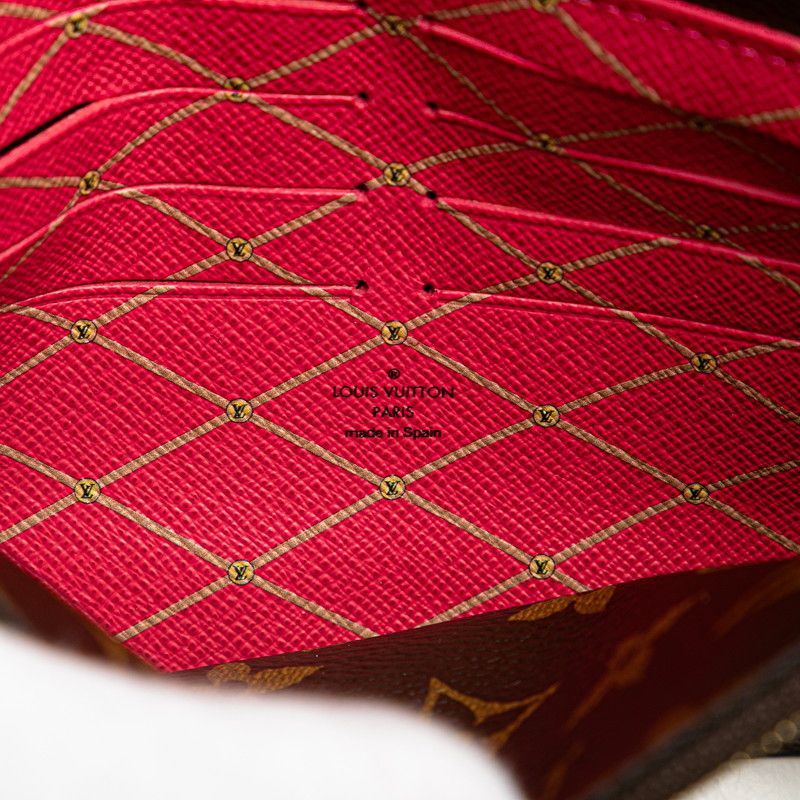 Louis Vuitton Monogram Pochette Weekend Shoulder Bag Brown Red Leather — view 7