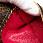 Louis Vuitton Monogram Pochette Weekend Shoulder Bag Brown Red Leather — view 8