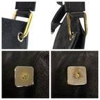 Gucci Black Gold GG Canvas Leather Shoulder Bag — view 5