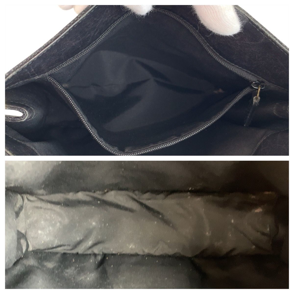 Gucci Black Gold GG Canvas Leather Shoulder Bag — view 6