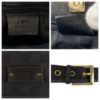 Gucci Black Gold GG Canvas Leather Shoulder Bag — view 4