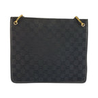 Gucci Black Gold GG Canvas Leather Shoulder Bag — view 2
