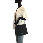 Gucci Black Gold GG Canvas Leather Shoulder Bag — view 7
