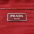 Prada Tote Shoulder Bag 2-Way Nylon Red White Hibiscus Floral Pattern Flower — view 6