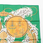 Hermes Carre 90 Silk Legende Brodee Embroidered Legend Scarf Green 90 — view 3