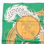 Hermes Carre 90 Silk Legende Brodee Embroidered Legend Scarf Green 90 — view 2