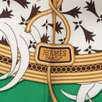 Hermes Carre 90 Silk Legende Brodee Embroidered Legend Scarf Green 90 — view 8