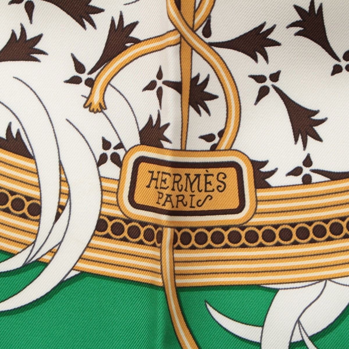Hermes Carre 90 Silk Legende Brodee Embroidered Legend Scarf Green 90 — view 8