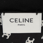 Celine Silk Triomphe Logo Large Scarf Black White — view 8