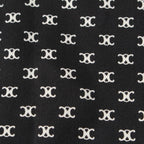 Celine Silk Triomphe Logo Large Scarf Black White — view 7