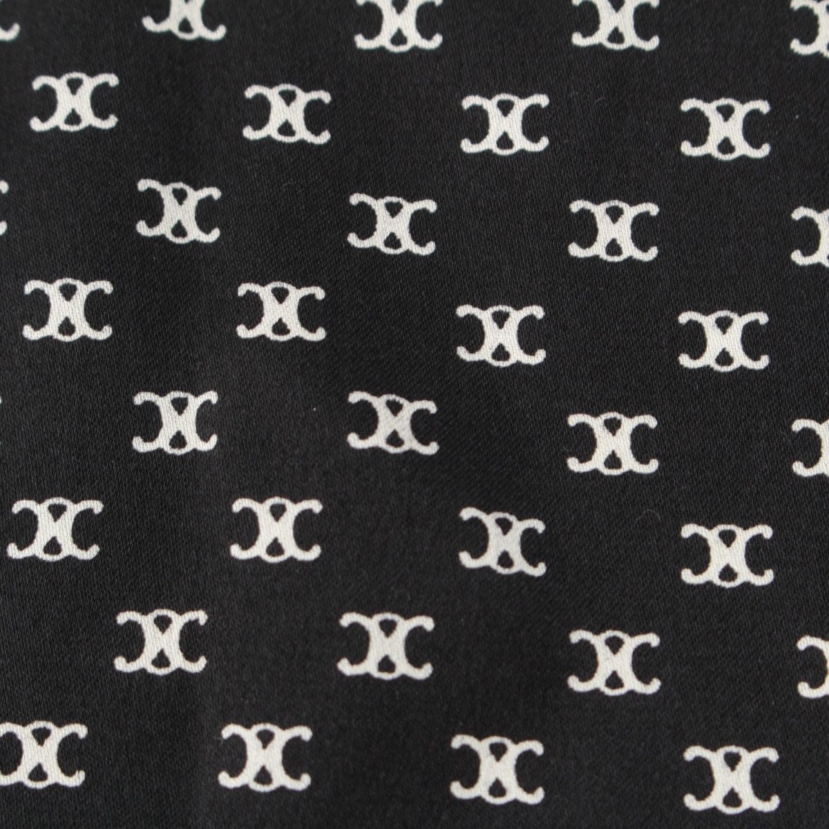 Celine Silk Triomphe Logo Large Scarf Black White — view 7