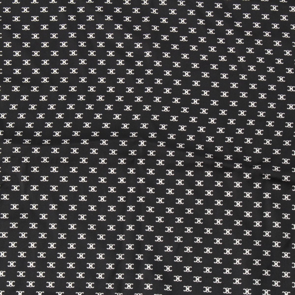 Celine Silk Triomphe Logo Large Scarf Black White — view 6