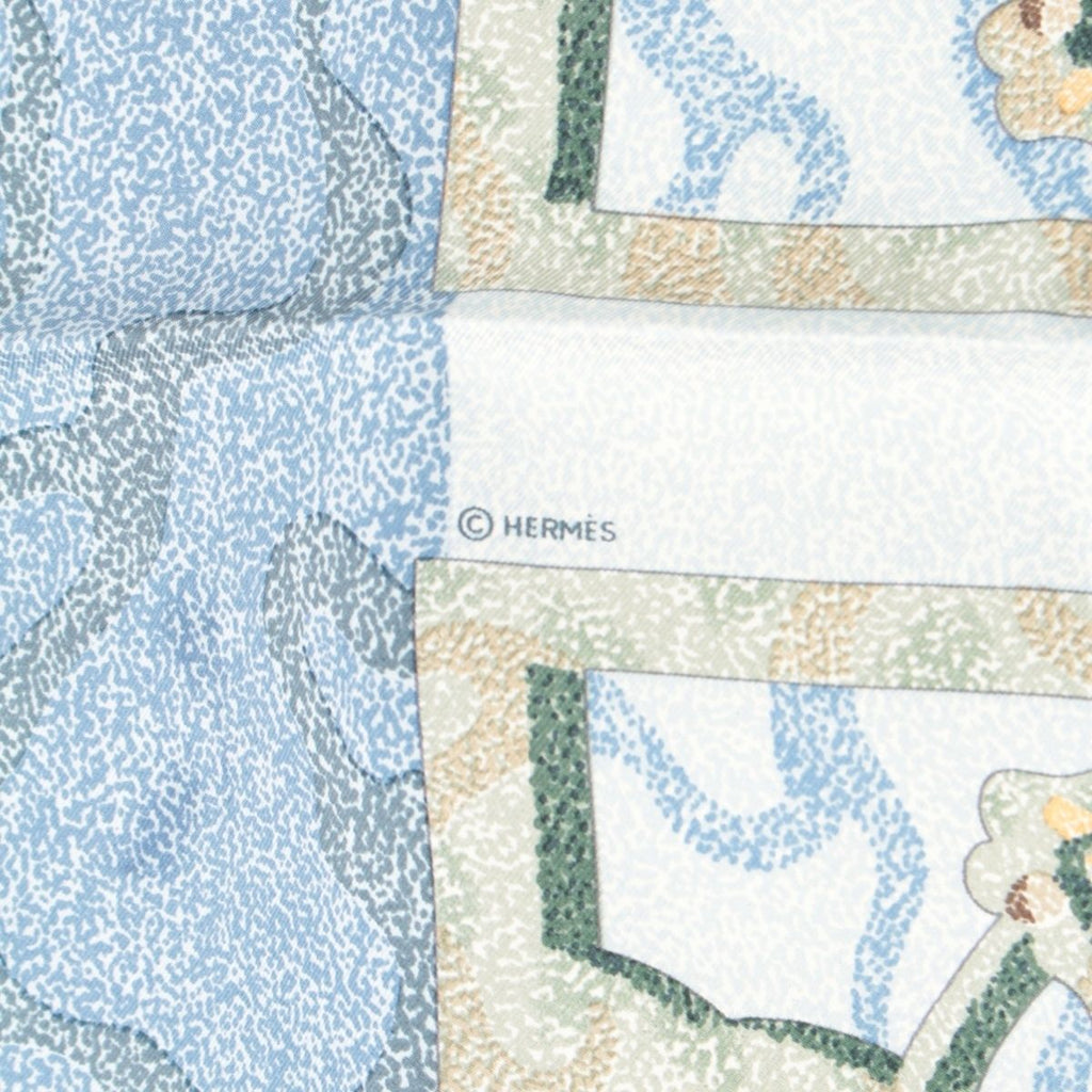 Hermes Carre 90 Silk Peintre du Cheval Horse Drawing Scarf — view 8